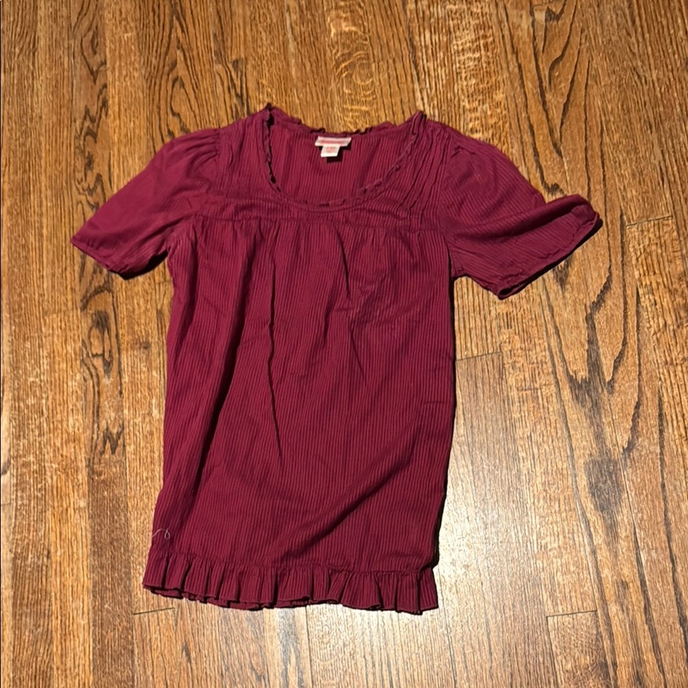 Mossimo Supply Co. Deep Red Ruffle Top